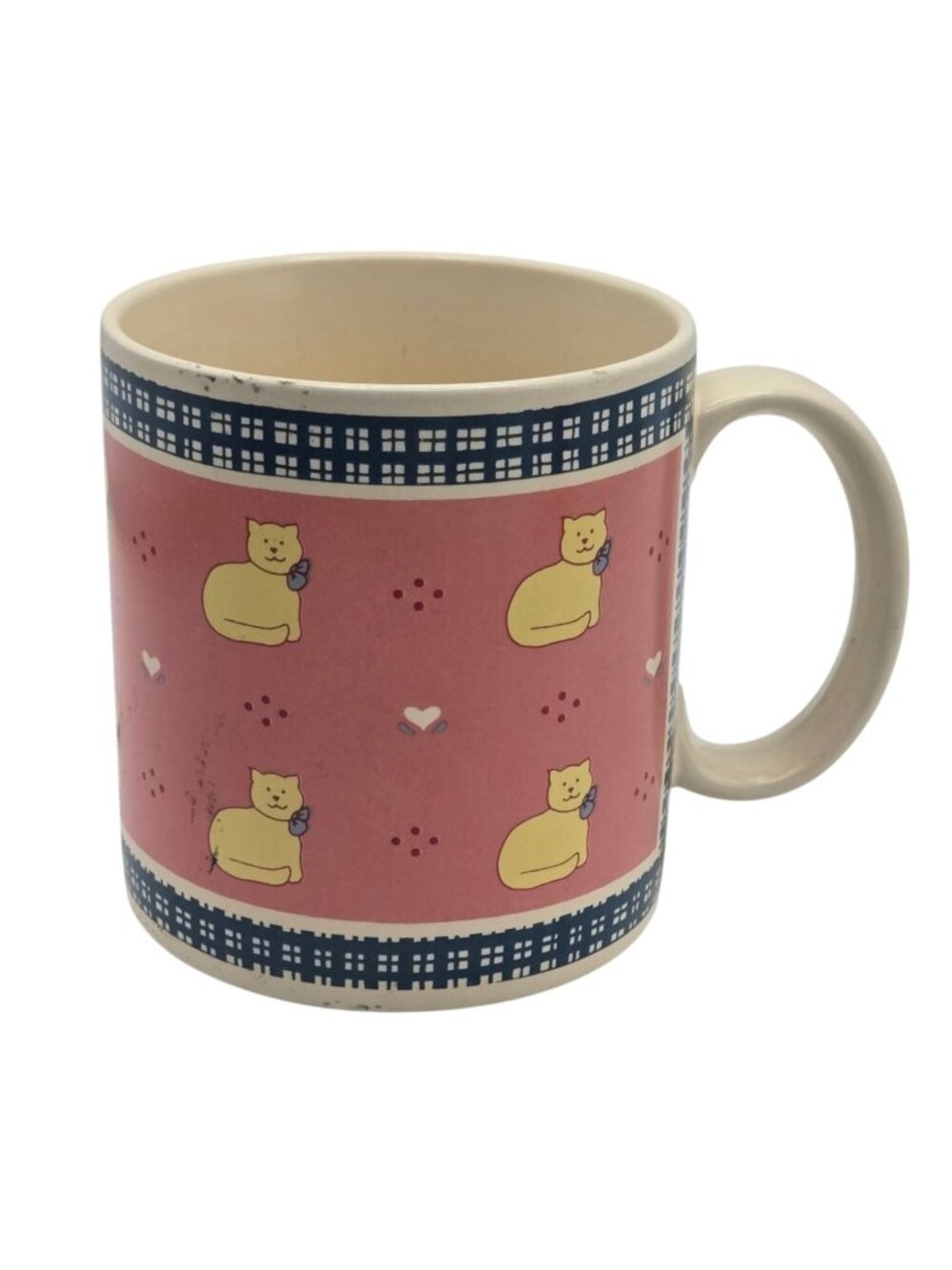 Vintage Country Cat Mug Cup Russ Berrie Cottagecore Kitchen Collectible USED
